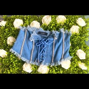 Women’s Summer Blue Denim Corset